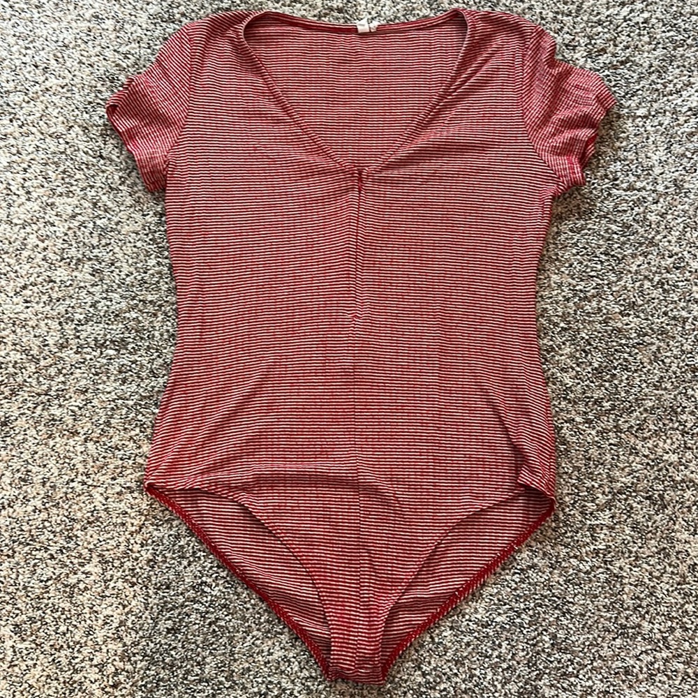 Zip-front Stripe Bodysuit